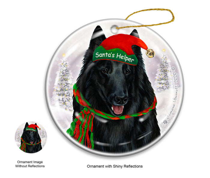 Belgian Shepherd Style - Santa's Helper Ornament
