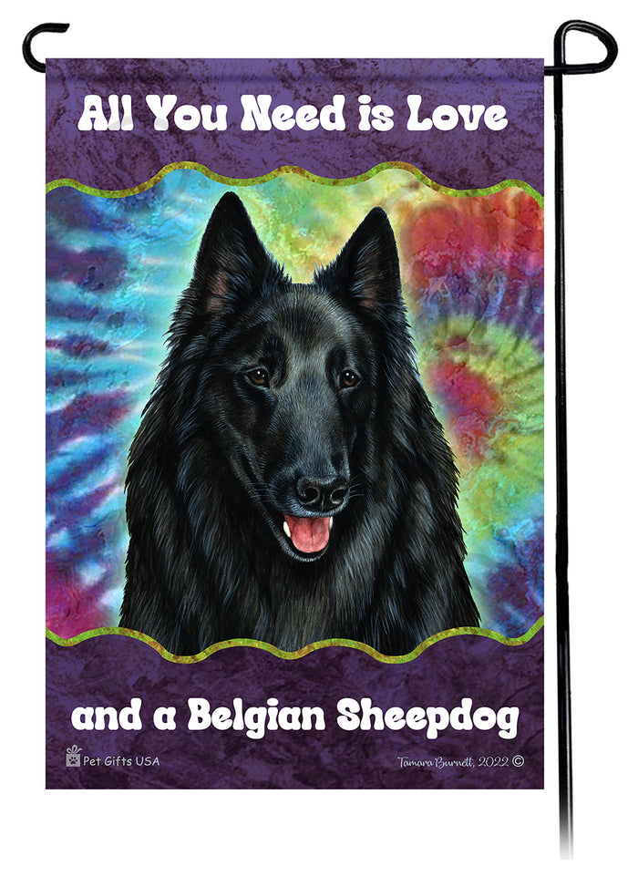 Belgian Sheepdog All You Need Is Love Garden Flags