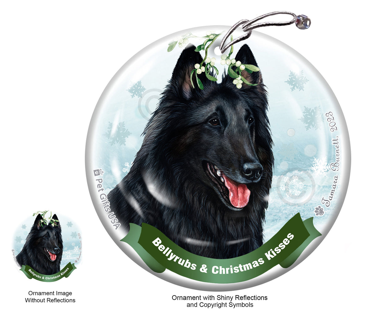 Belgian Sheepdog Style 2 Ornament