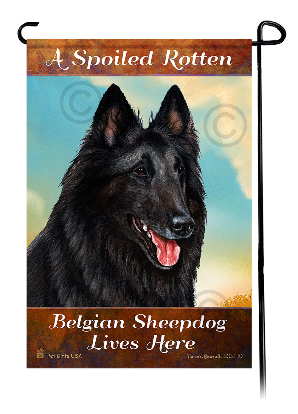 Belgian Sheepdog Spoiled Rotten - Garden Flag