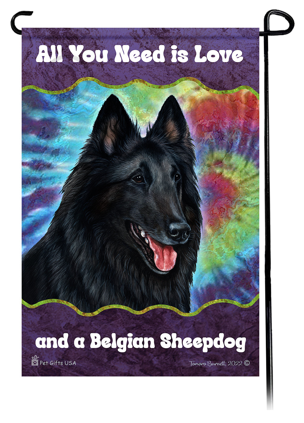 Belgian Sheepdog All You Need Is Love Garden Flag