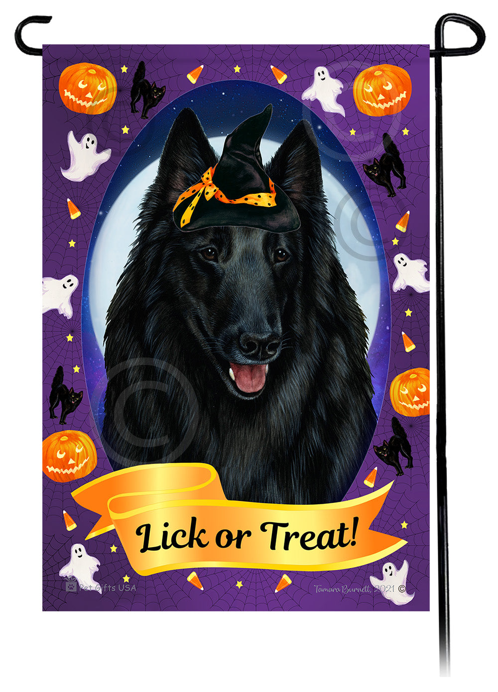 Belgian Sheepdog Halloween Howls Garden Flags
