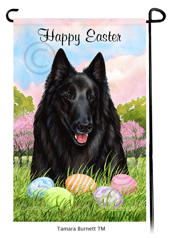 Belgian Sheepdog Happy Easter Garden Flags