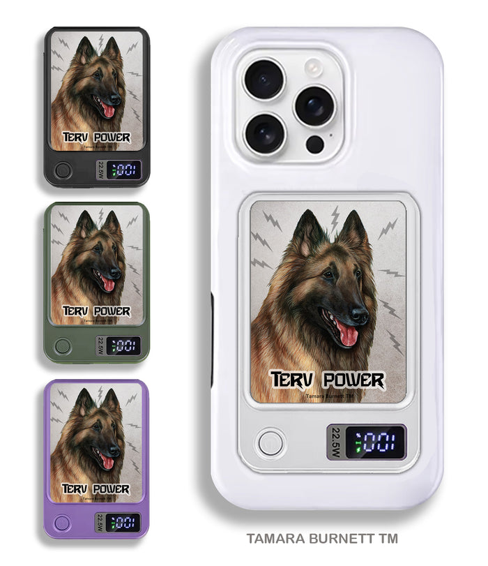 Belgian Tervuren Fawn Phone Bank Wireless Charger