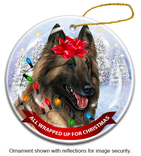 Belgian Tervuren All Wrapped Up Ornament