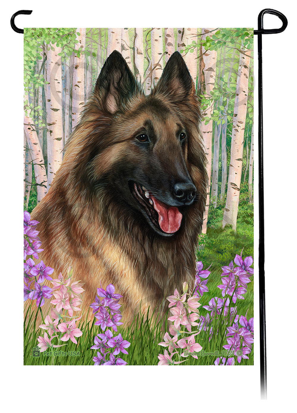 Belgian Tervuren Spring Flowers Garden Flags