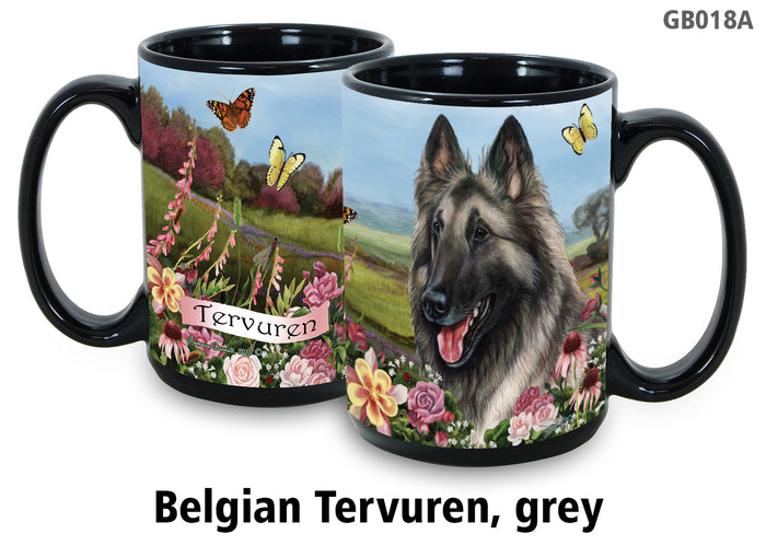 Belgian Tervuren Grey - Garden Party Fun Mug 15 oz