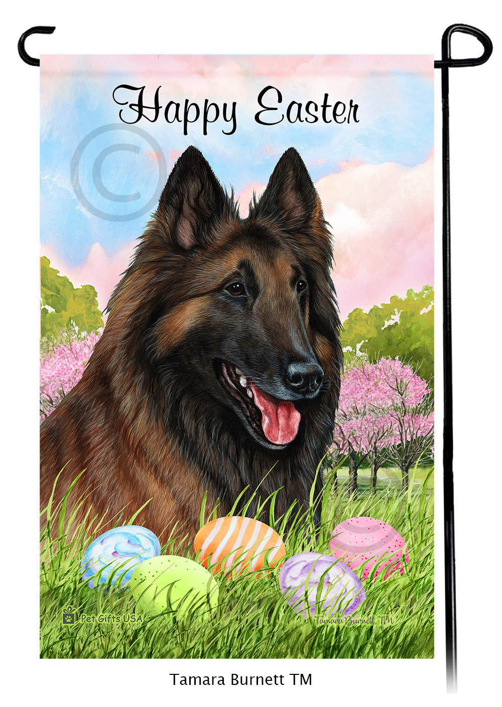 Belgian Tervuren Happy Easter - Garden Flag