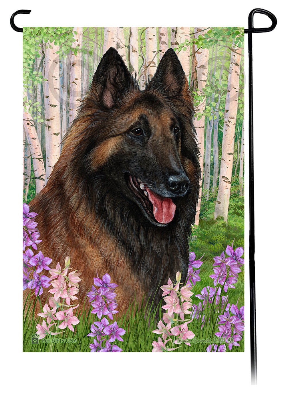 Belgian Tervuren Spring Flowers - Garden Flag
