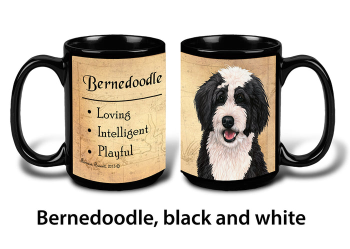 Bernedoodle (Black and White) - My Faithful Friends Mug 15 oz