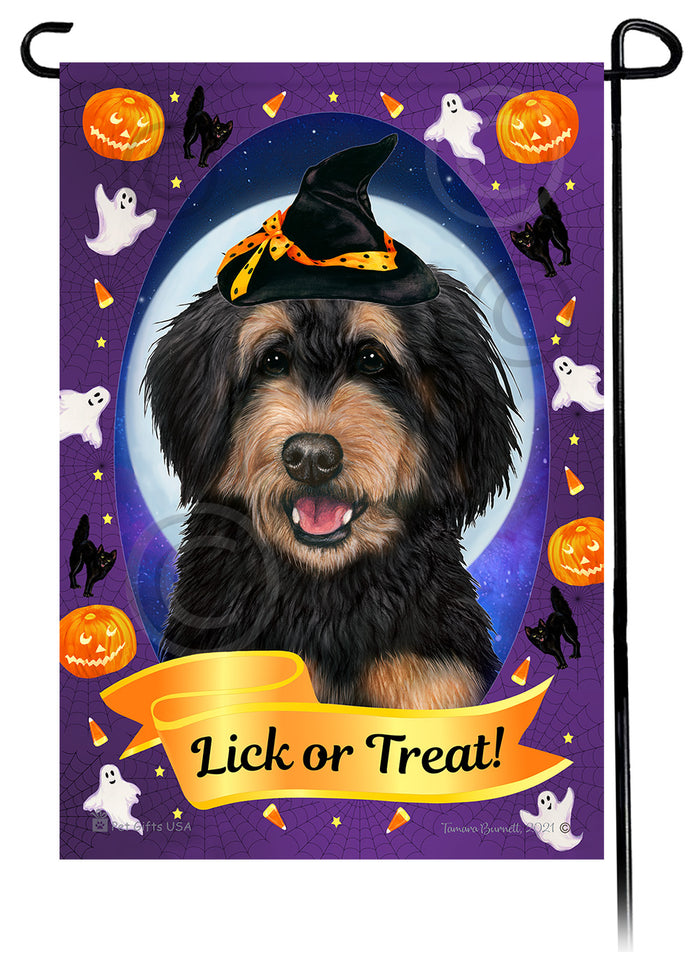 Bernedoodle Halloween Howls Garden Flags