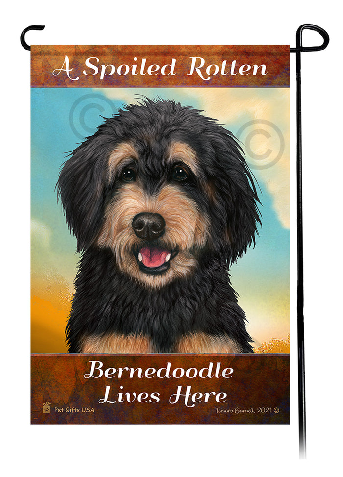 Goldendoodle Spoiled Rotten Garden Flags