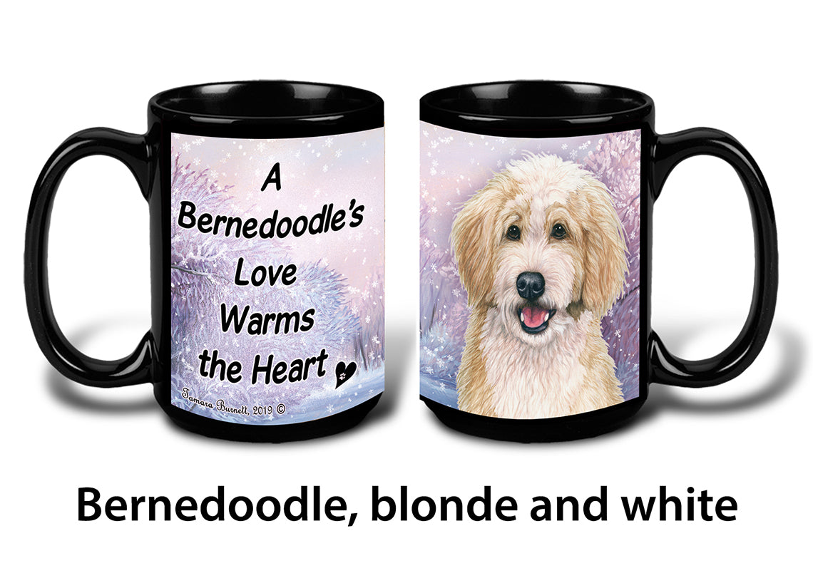 Bernedoodle (Blonde and White) Winter Mug 15 oz