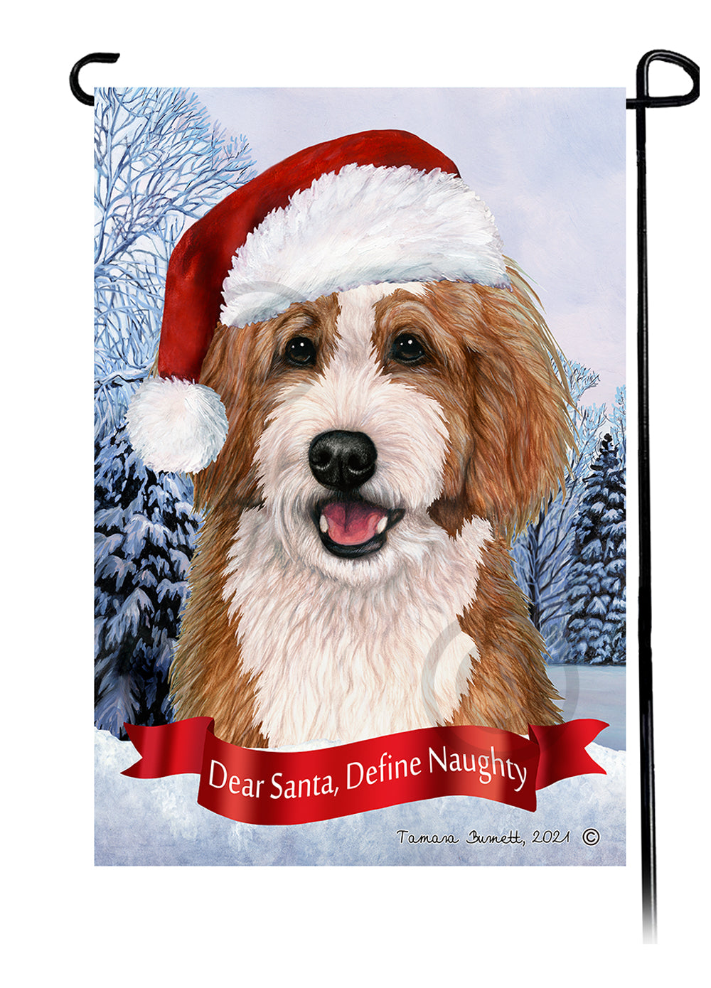 Bernedoodle Dear Santa, Define Naughty - Garden Flag