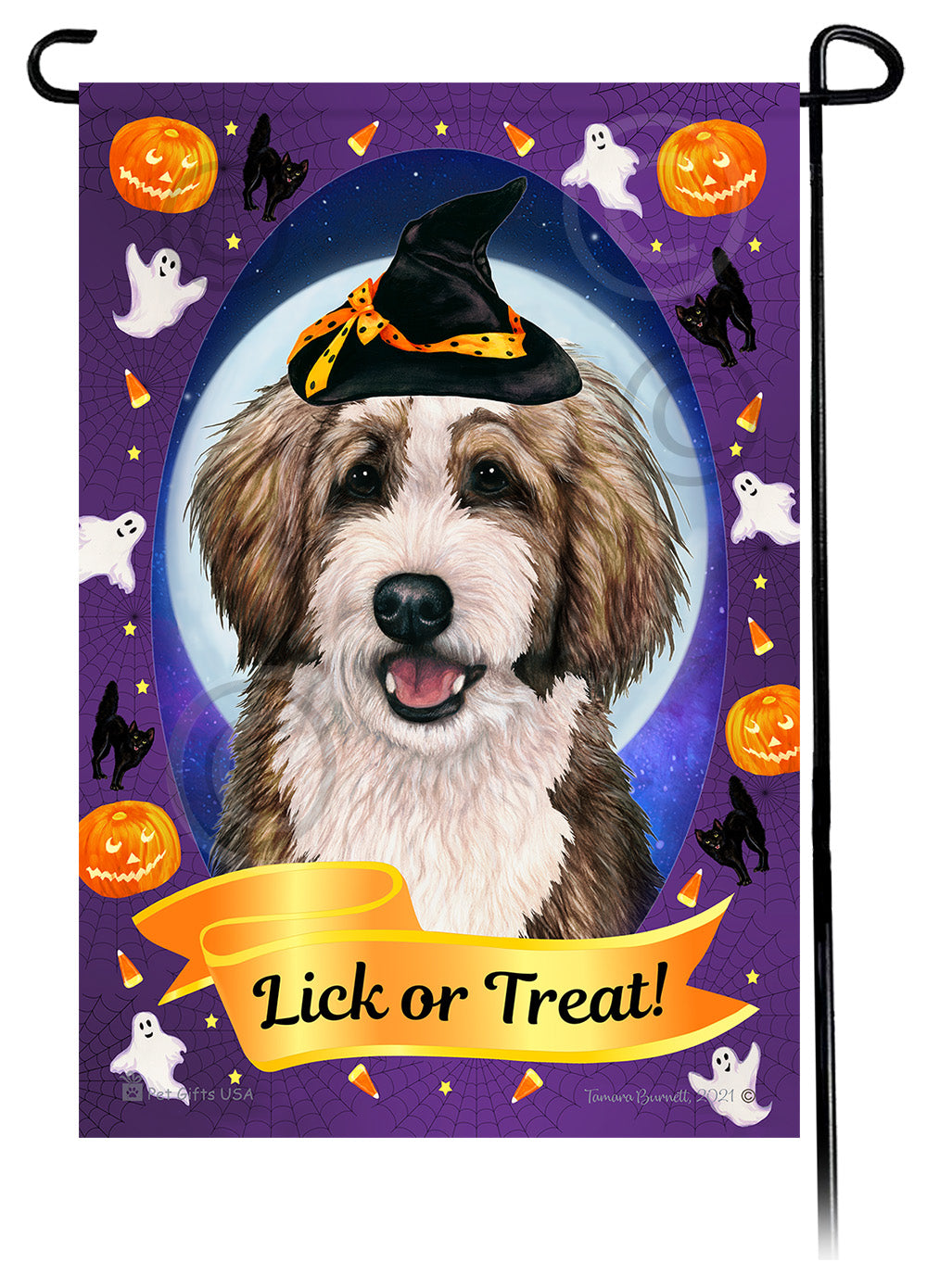 Bernedoodle Halloween Howls - Garden Flag