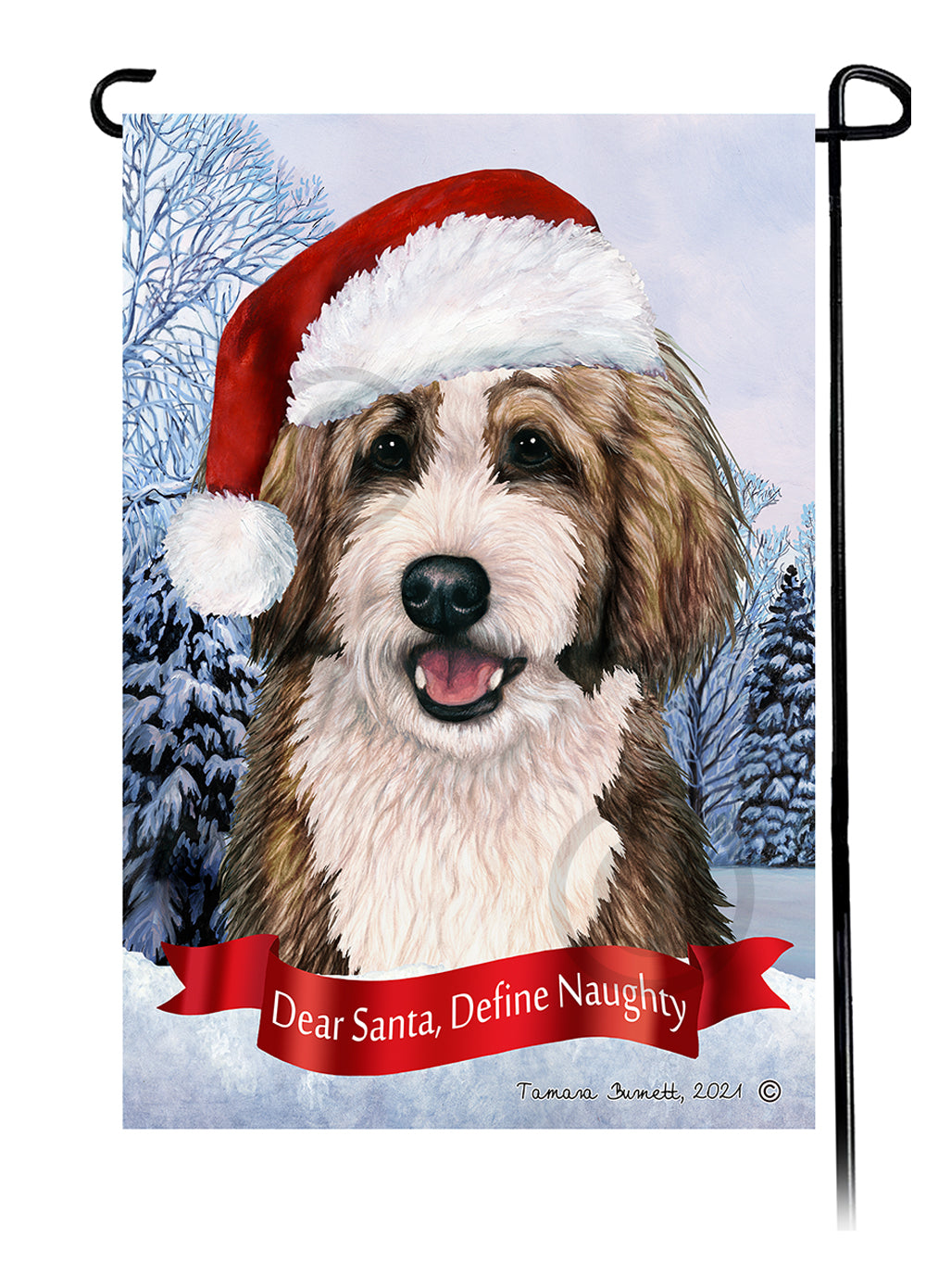 Bernedoodle Dear Santa, Define Naughty - Garden Flag