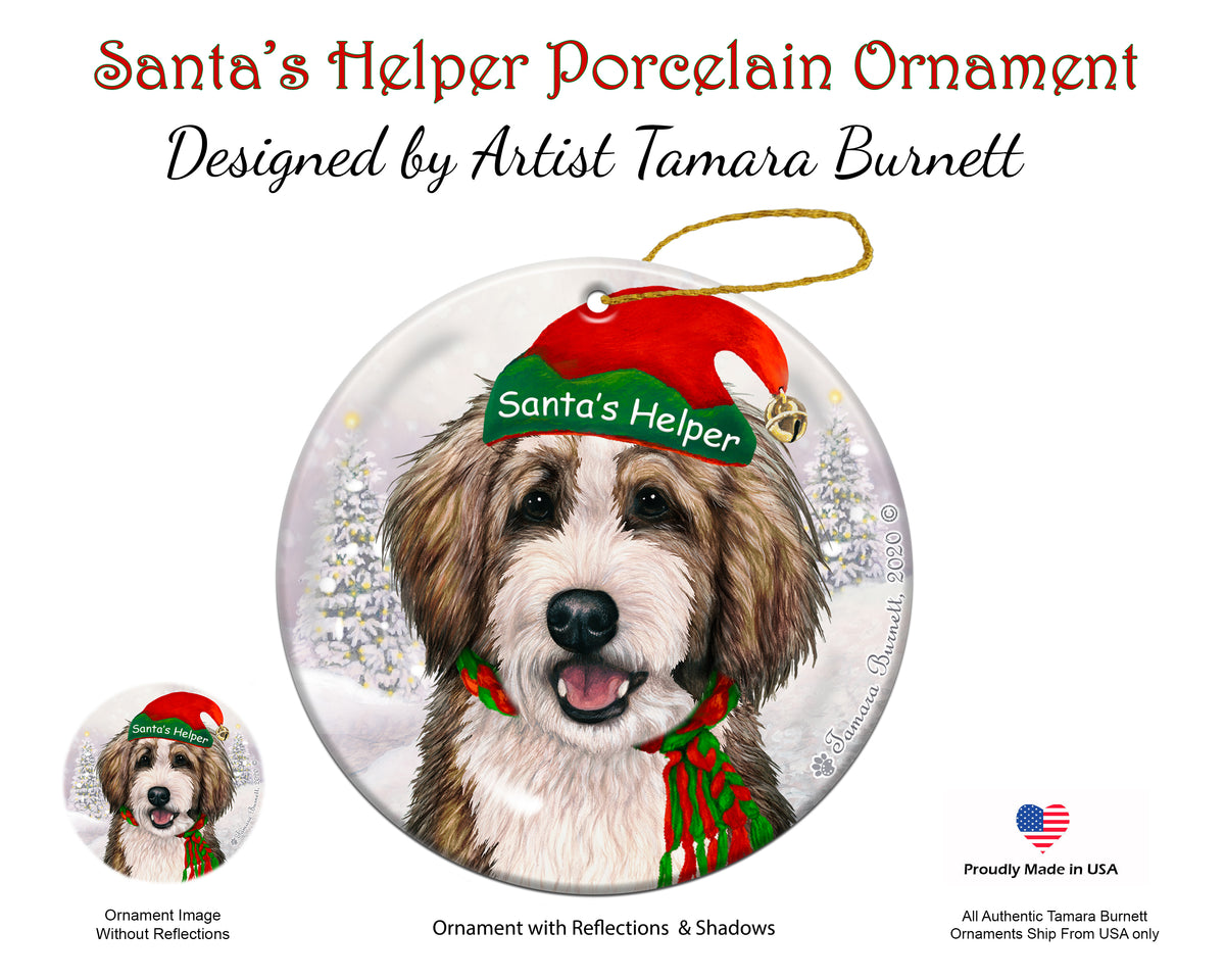 Bernedoodle Sable and White Ornament