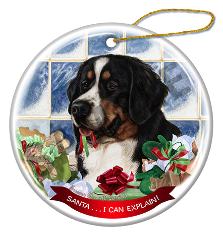 Bernese Mountain Dog - Santa I Can Explain Ornament