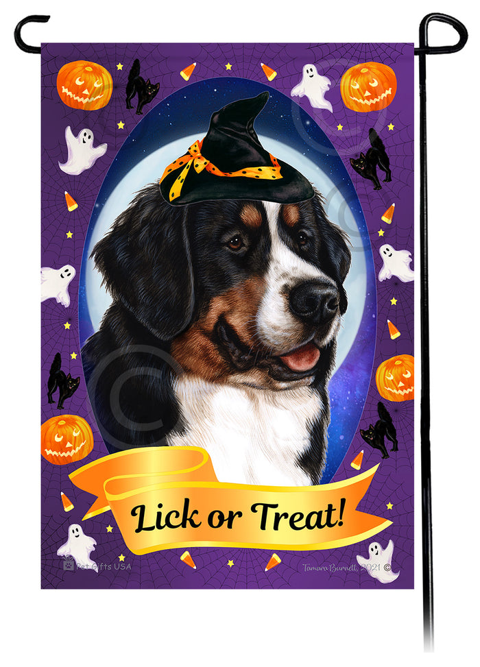 Bernese Mountain Dog Halloween Howls Garden Flags