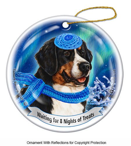 Bernese Mountain Dog Hanukkah Ornament