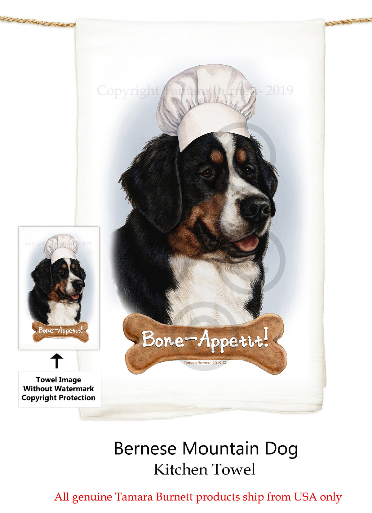 Bernese Mountain Dog Flour Sack Towel