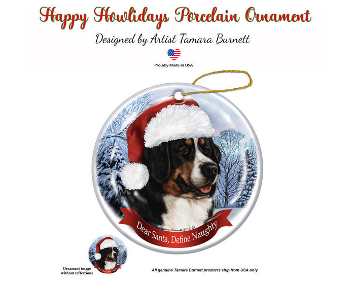 Bernese Mountain Dog - Dear Santa, Define Naughty Christmas Ornament