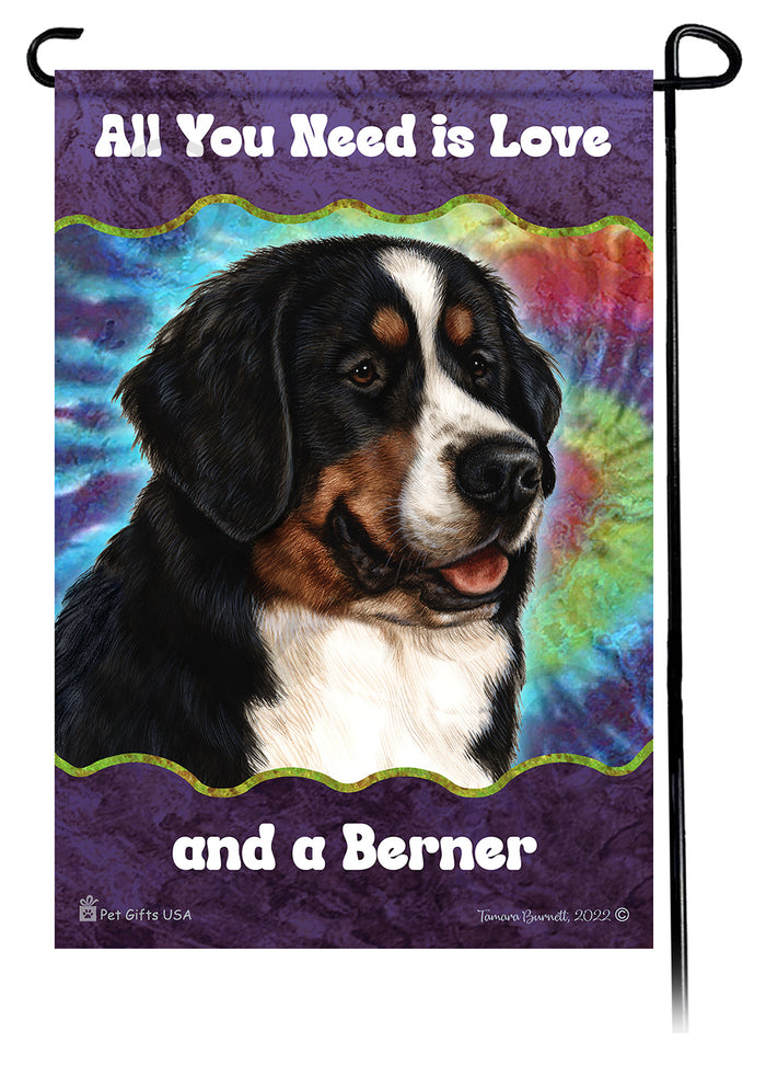 Bernese Mountain Dog All You Need Is Love Garden Flags