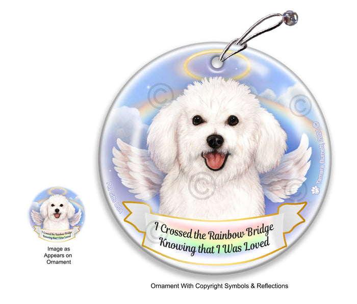 Bichon Frise Rainbow Bridge Memorial Ornament