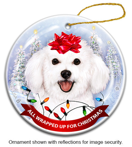 Bichon Frise All Wrapped Up Ornament