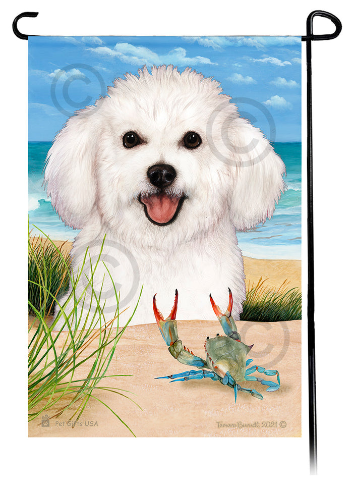 Bichon Frise Summer Flowers Garden Flag