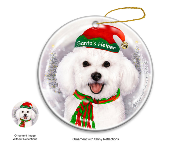 Bichon Frise - Santa's Helper Ornament