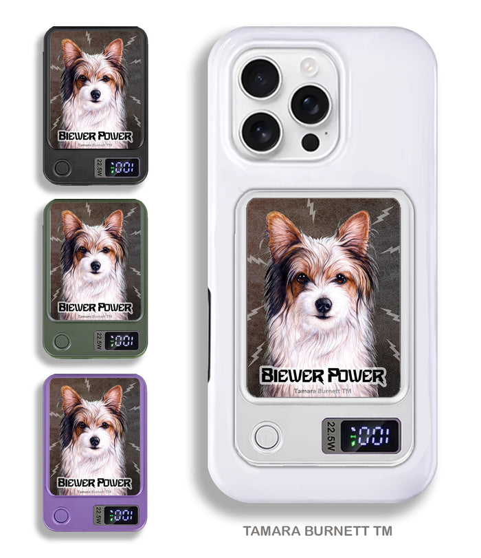 Biewer Terrier Phone Bank Wireless Charger