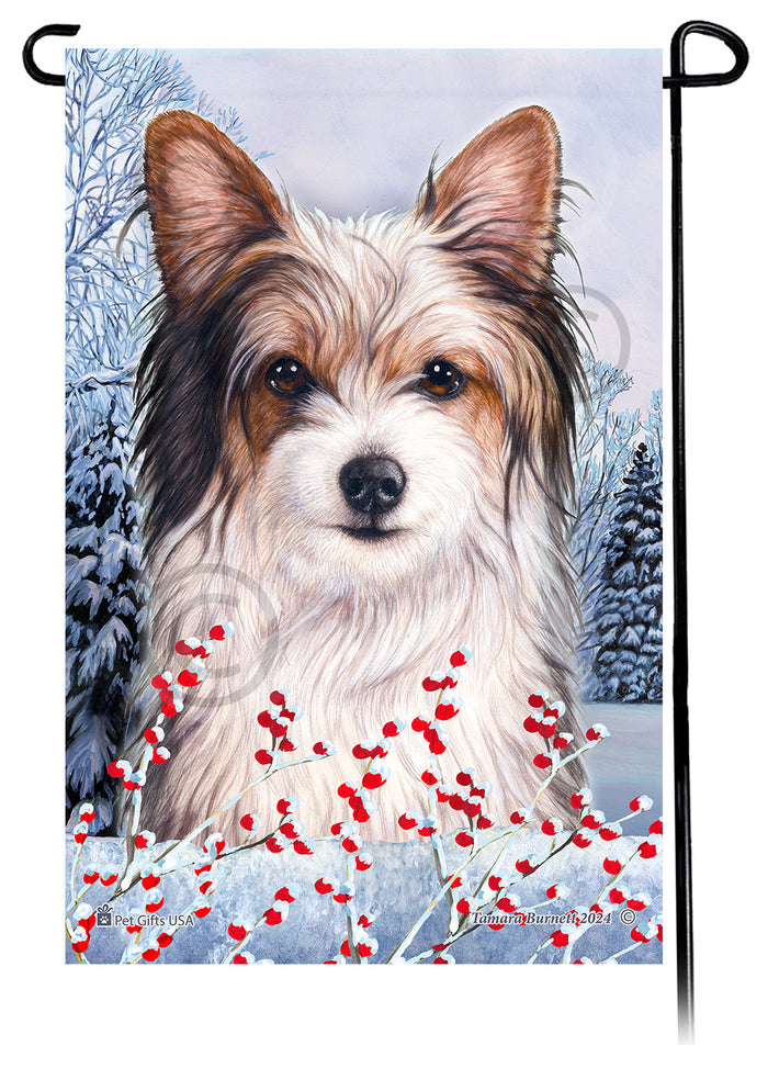 Biewer Terrier Winterberries Garden Flags