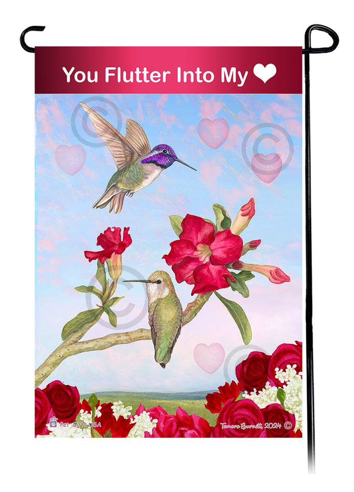 Costas Hummingbird Valentine Sweetheart Garden Flags