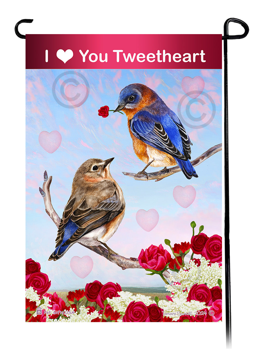 Eastern Bluebird Valentine Sweetheart Garden Flags