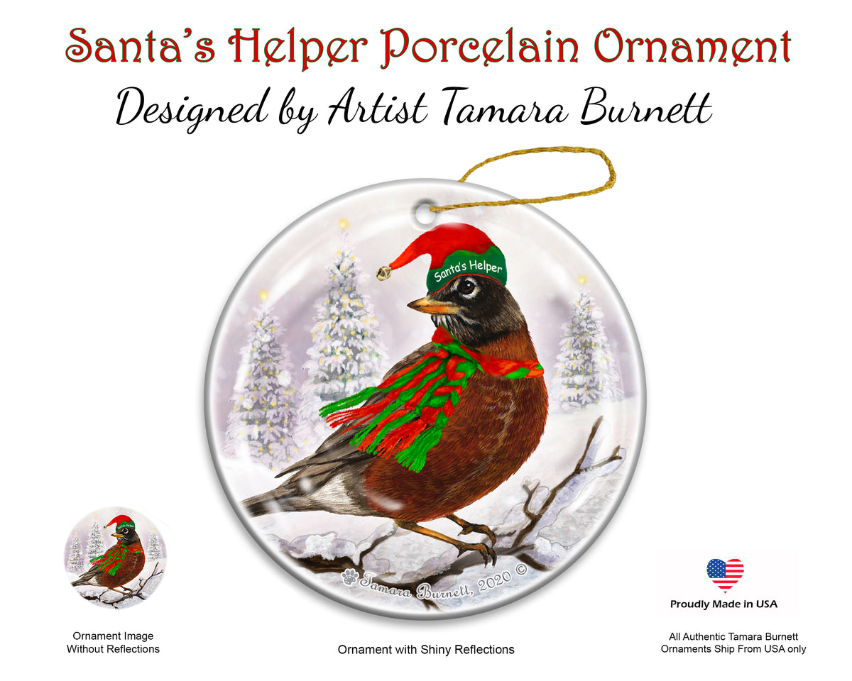 American Robin - Santa's Helper Ornament