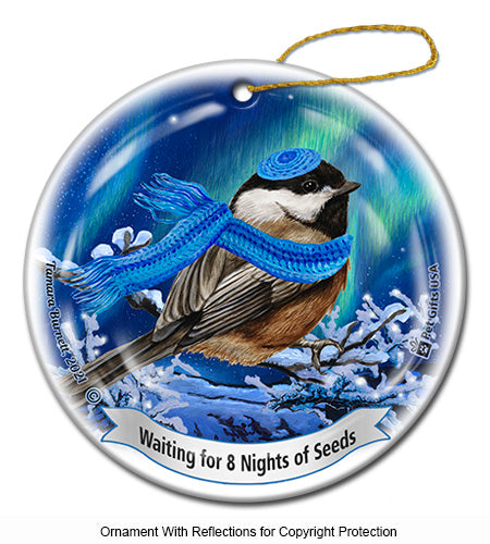 Black Capped Chickadee Hanukkah Ornament