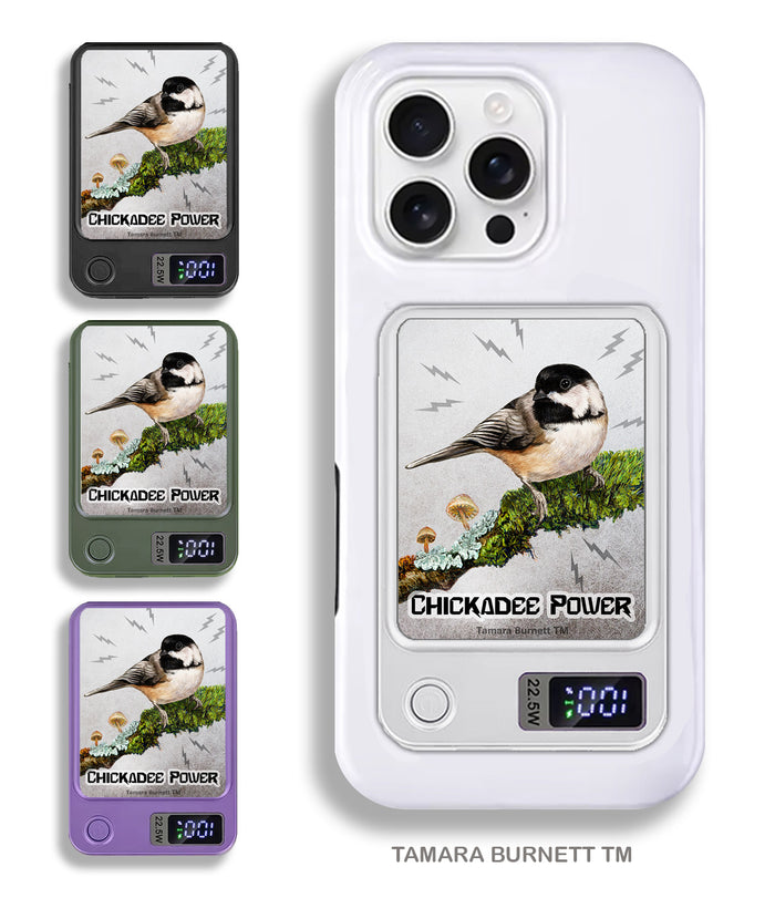 Black Capped Chickadee Phone Bank Wireless Charger