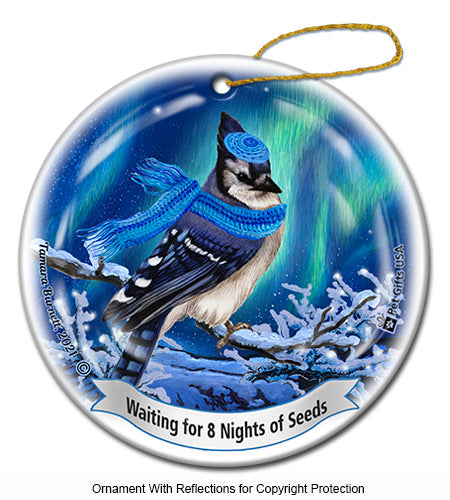 Eastern Blue Jay Hanukkah Ornament