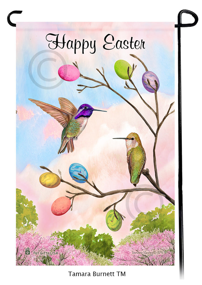 Costas Hummingbird Happy Easter Garden Flags
