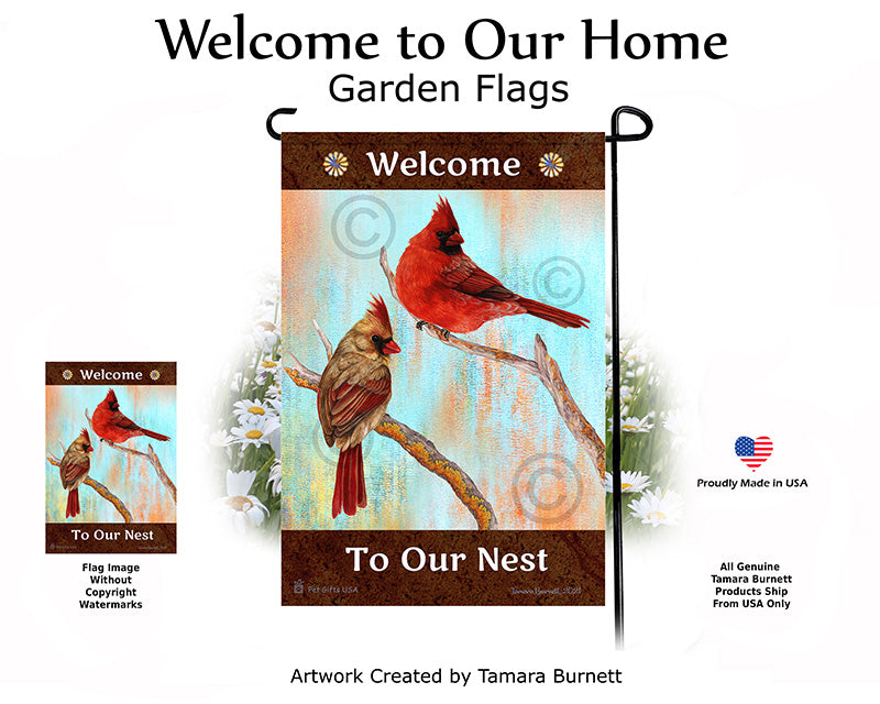 Cardinal Welcome To Our Home Garden Flags