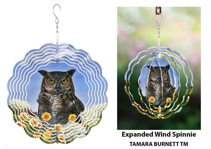 Great Horned Owl Wind Spinner