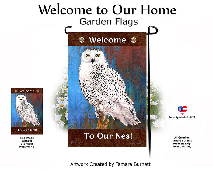 Snowy Owl Welcome To Our Home Garden Flags