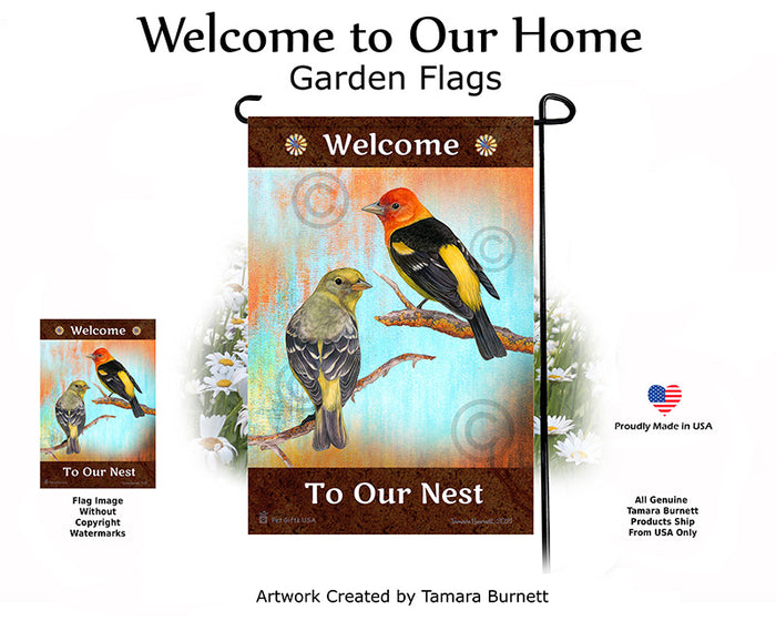 Western Tanager Welcome To Our Home Garden Flags