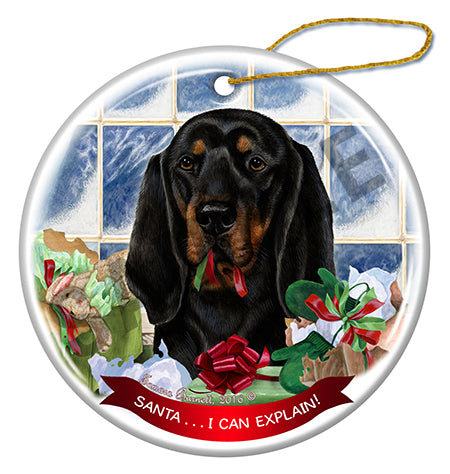 Black and Tan Coonhound - Santa I Can Explain Ornament