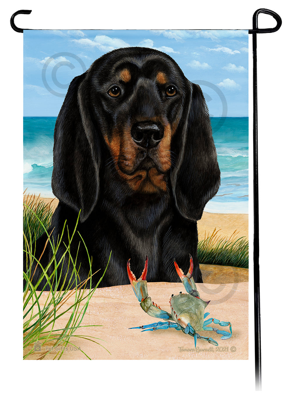 Coonhound Summer Flowers Garden Flag