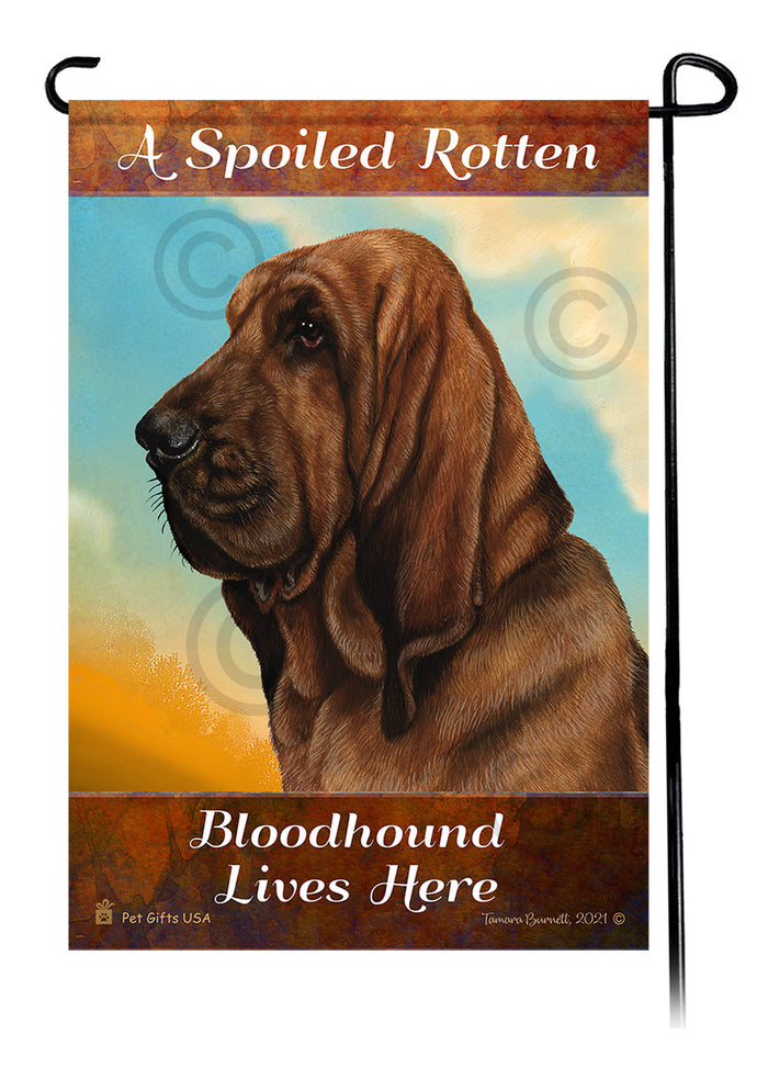 Bloodhound Spoiled Rotten Garden Flags