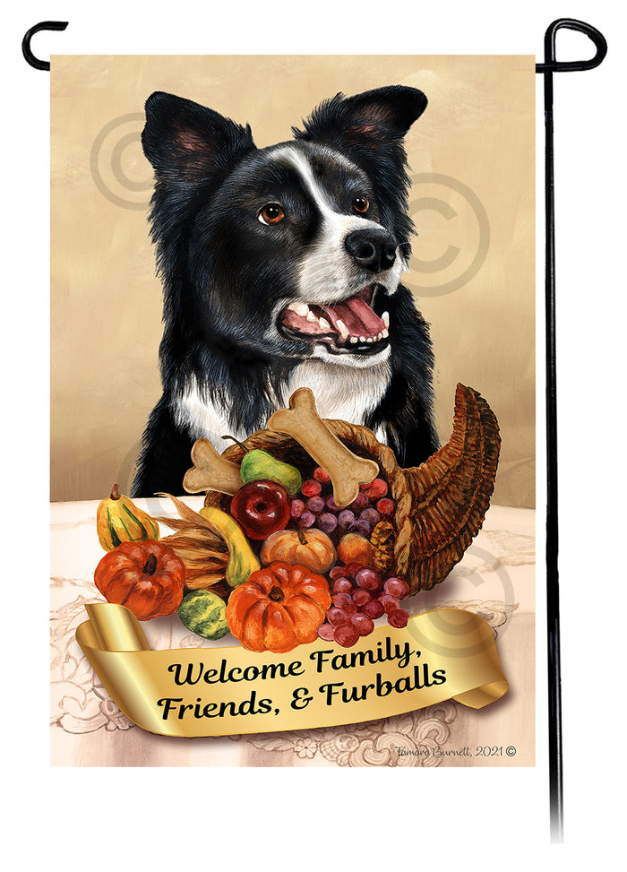 Border Collie Thanksgiving Garden Flags