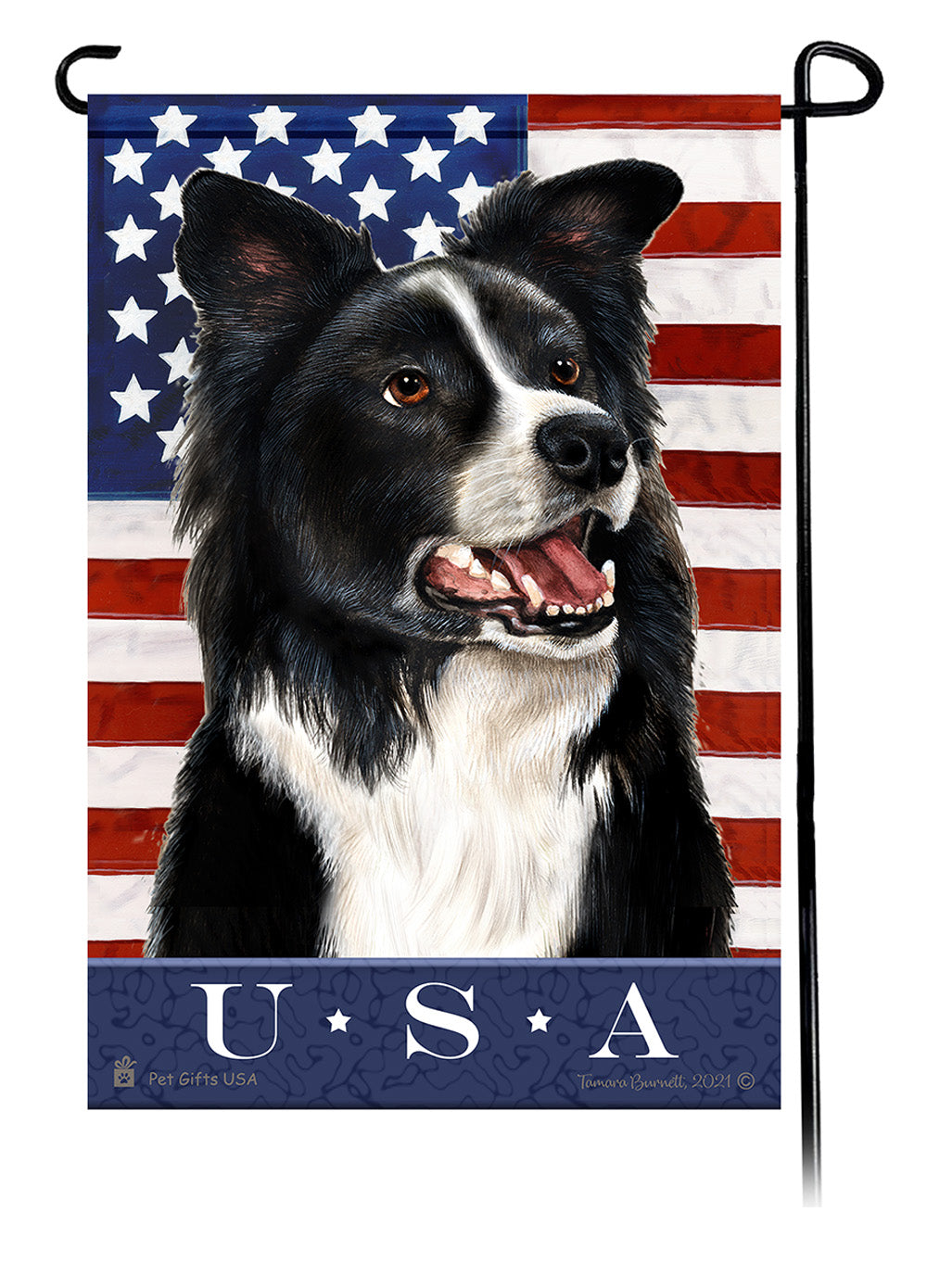 Border Collie True Blue Garden Flags