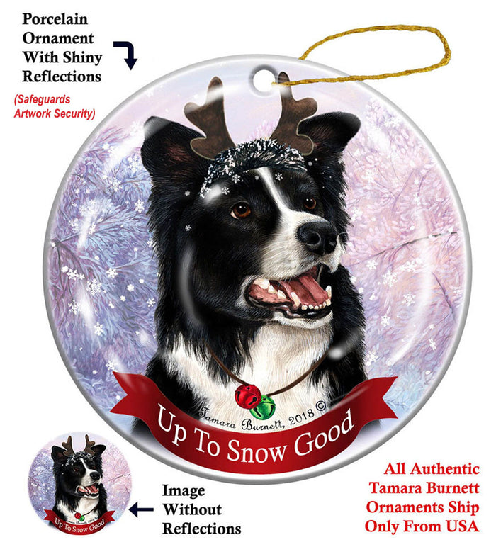 Border Collie - Up To Snow Good Ornament